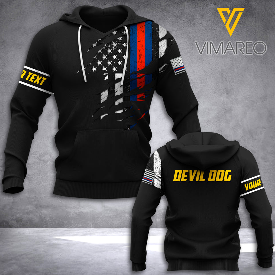 Devil Dog Soldier Customized 3D Printed Shirt GLD