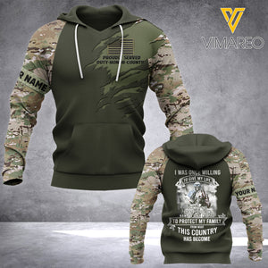 PERSONALIZED US Army 3D Hoodie, Tshirt PRINTED QTHC1703