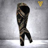 Hunting Camo CCross Open Back Camisole Tank Top Legging