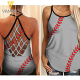 Baseball, Softball Criss-Cross Open Back Camisole Tank Top
