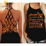 As November Girl Criss-Cross Open Back Camisole Tank Top Legging TVMR