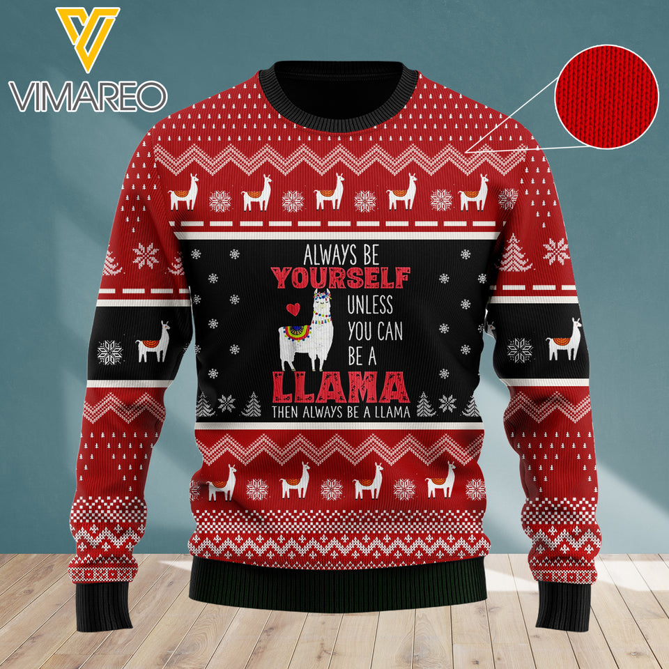 Be a Llama 3D KNITTING WOOL SWEATER