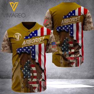 ARBORIST BASEBALL JERSEY 3D PRINTED