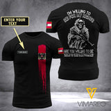 Customized Austria Soldier 3D Printed Shirt ZA054