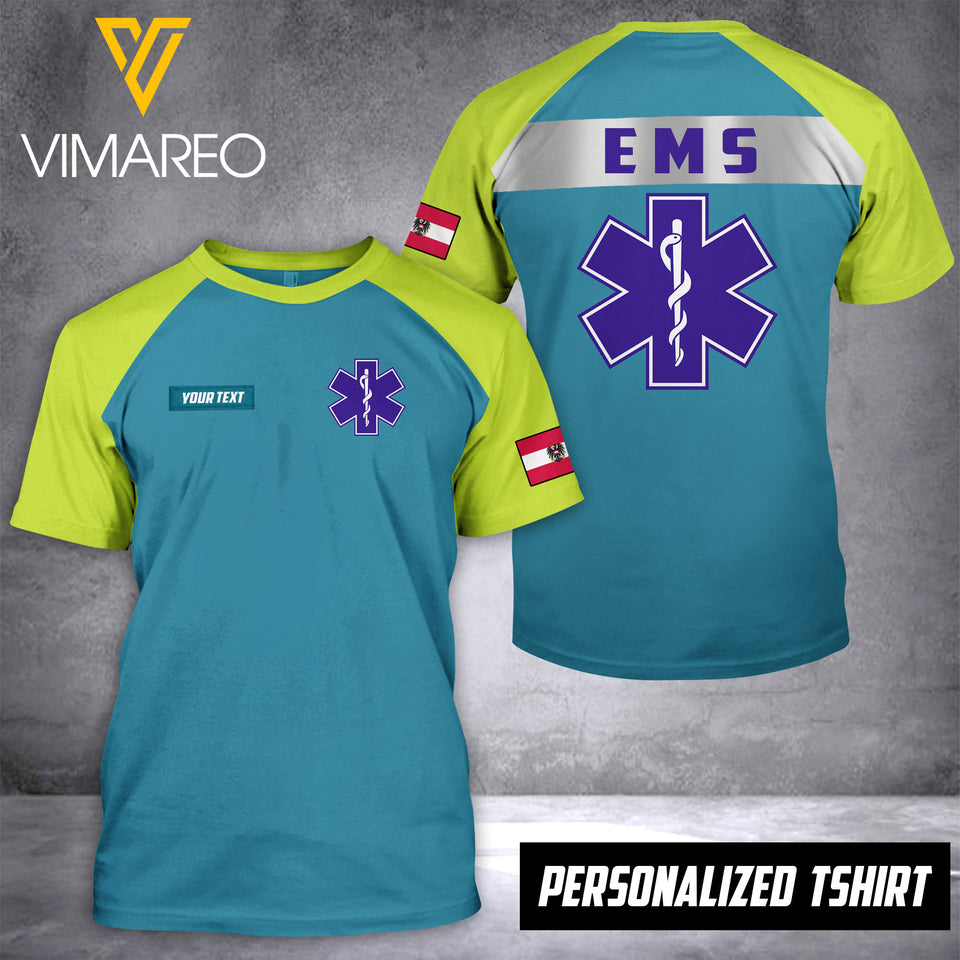 AUSTRIA PARAMEDIC EMS CAMO CUSTOMIZE T SHIRT 3D PRINTED TMTL