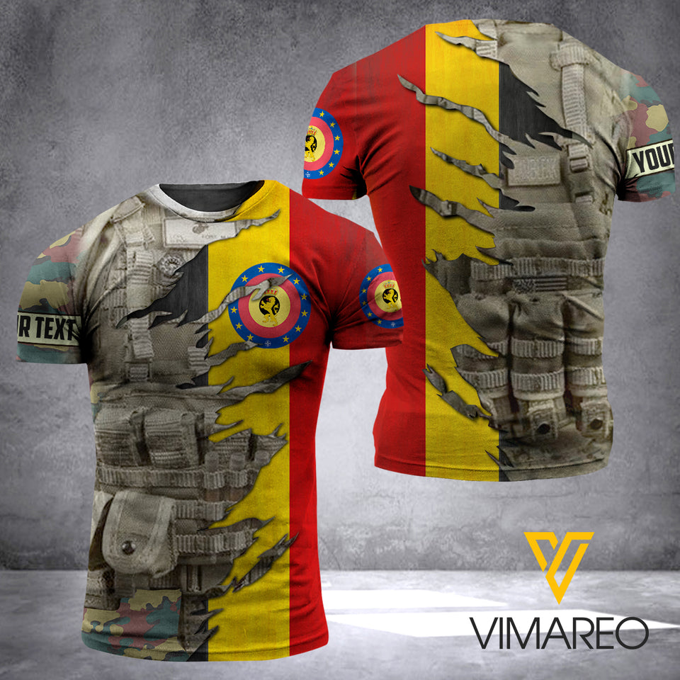 BELGIAN ARMY CAMO CUSTOMIZE T SHIRT 3D PRINTED TMTL GAP
