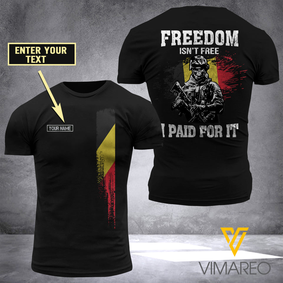 Customized Belgium Soldier 3D Printed TShirt YYAA