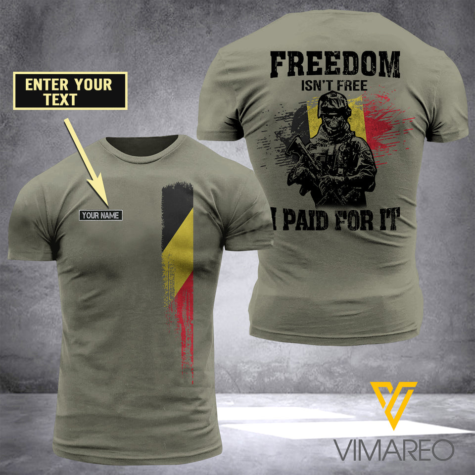 Customized Belgium Soldier 3D Printed TShirt YYAA