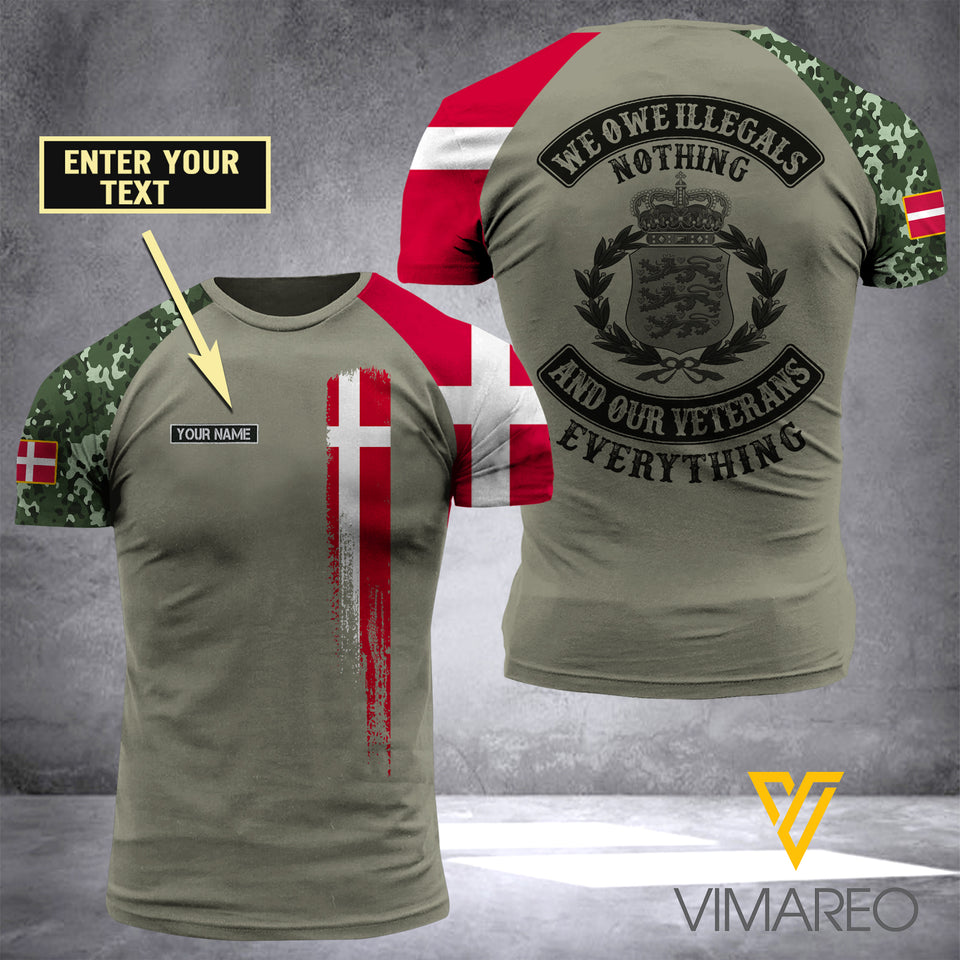 Customized Denmark Soldier 3D Printed Combat Shirt EZA1207