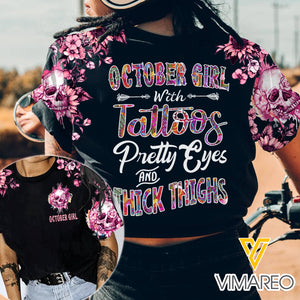 OCTOBER GIRL WITH TATTOOS TSHIRT PRINTED SEP-MA09