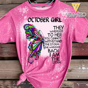 October Girl Bleached Tshirt Printed SEP-MA17