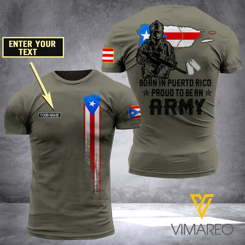 PUERTO RICO ARMY  CUSTOMIZE T SHIRT 3D PRINTED TMTL64