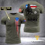PUERTO RICO ARMY  CUSTOMIZE T SHIRT 3D PRINTED TMTL64