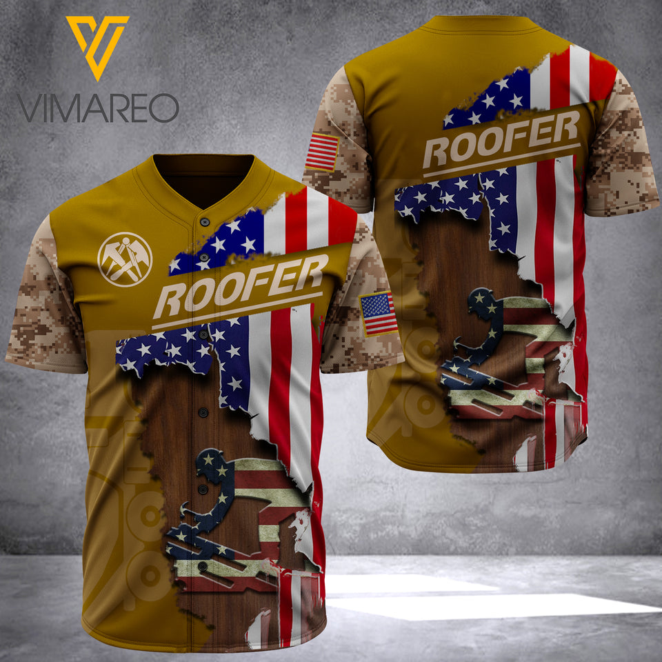 ROOFER BASEBALL JERSEY 3D PRINTED
