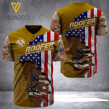 ROOFER BASEBALL JERSEY 3D PRINTED