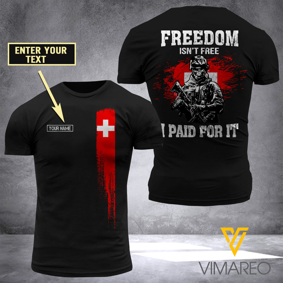 Customized Switzerland Soldier 3D Printed TShirt YYAA
