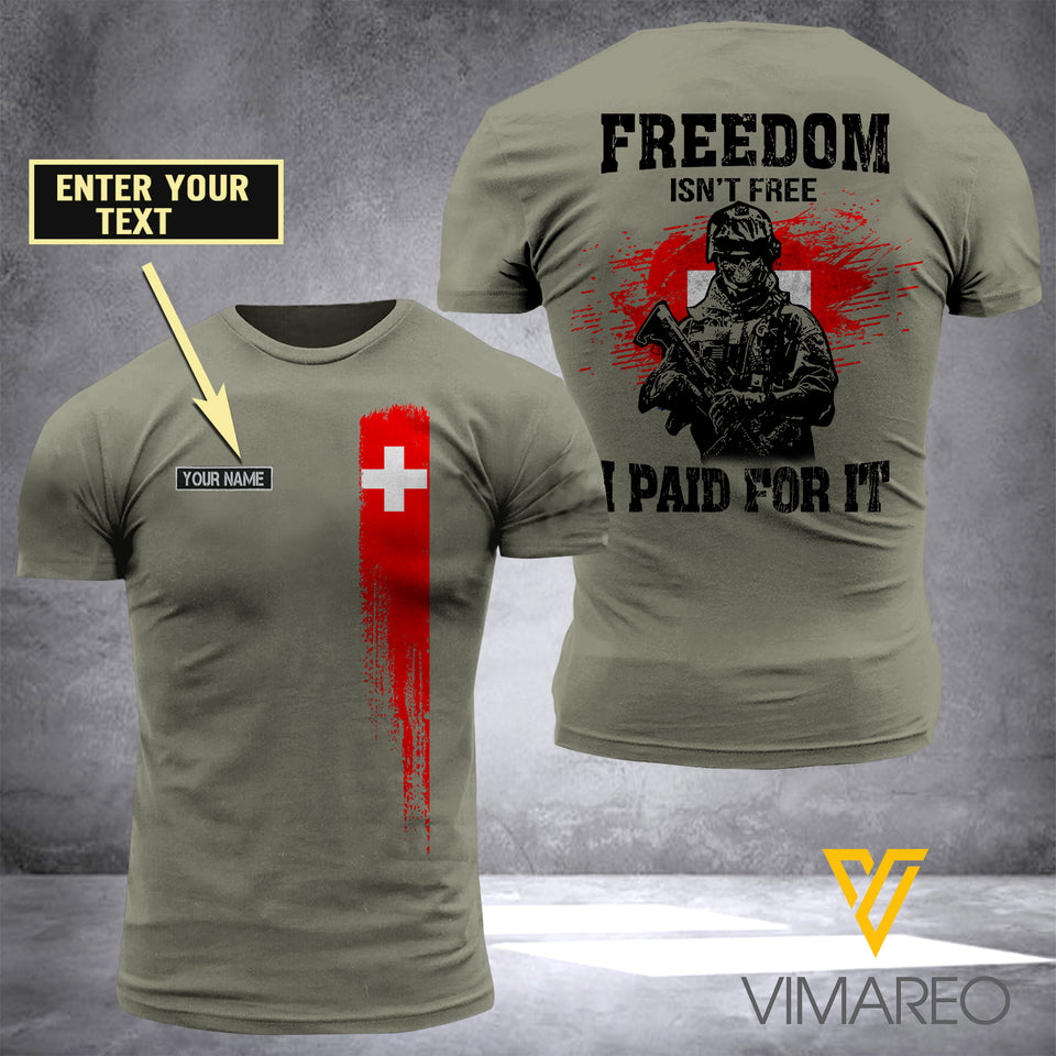 Customized Switzerland Soldier 3D Printed TShirt YYAA