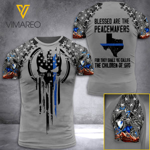TEXAS THIN BLUE LINE TSHIRT 3D PRINTED JUL-MA28