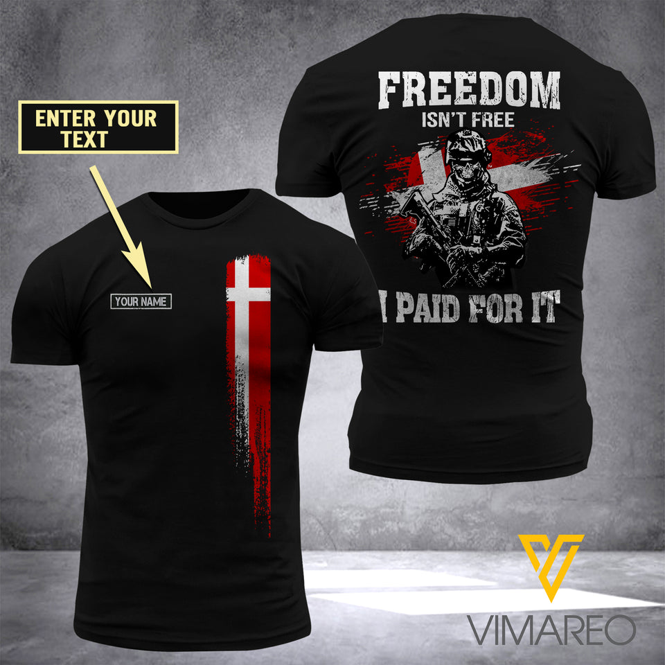 Customized Denmark Soldier 3D Printed TShirt YYAA