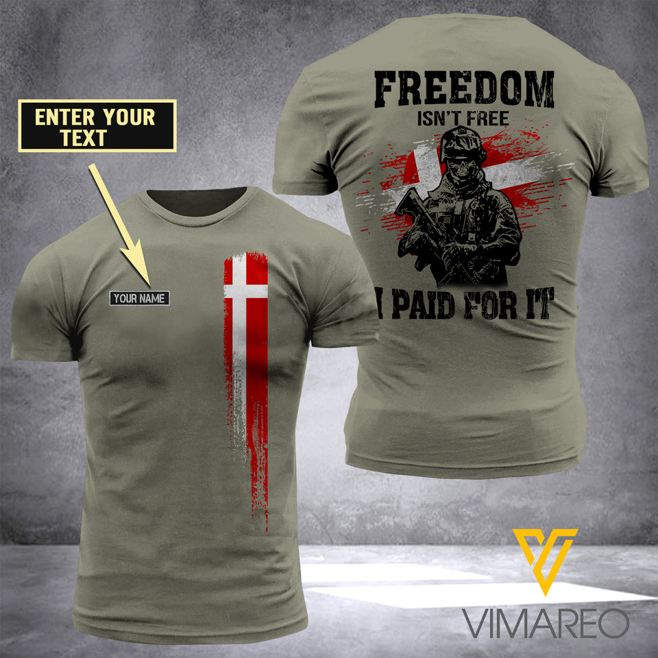 Customized Denmark Soldier 3D Printed TShirt YYAA