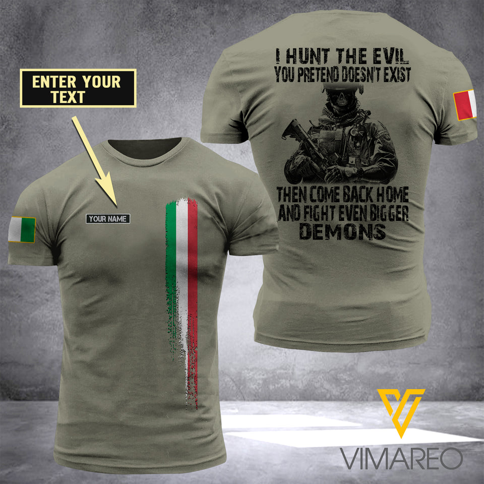 Customized Italy Army 3D Printed TShirt 0904NGBA