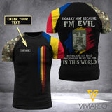 Customized Romania Soldier 3D Printed Shirt EZA1707