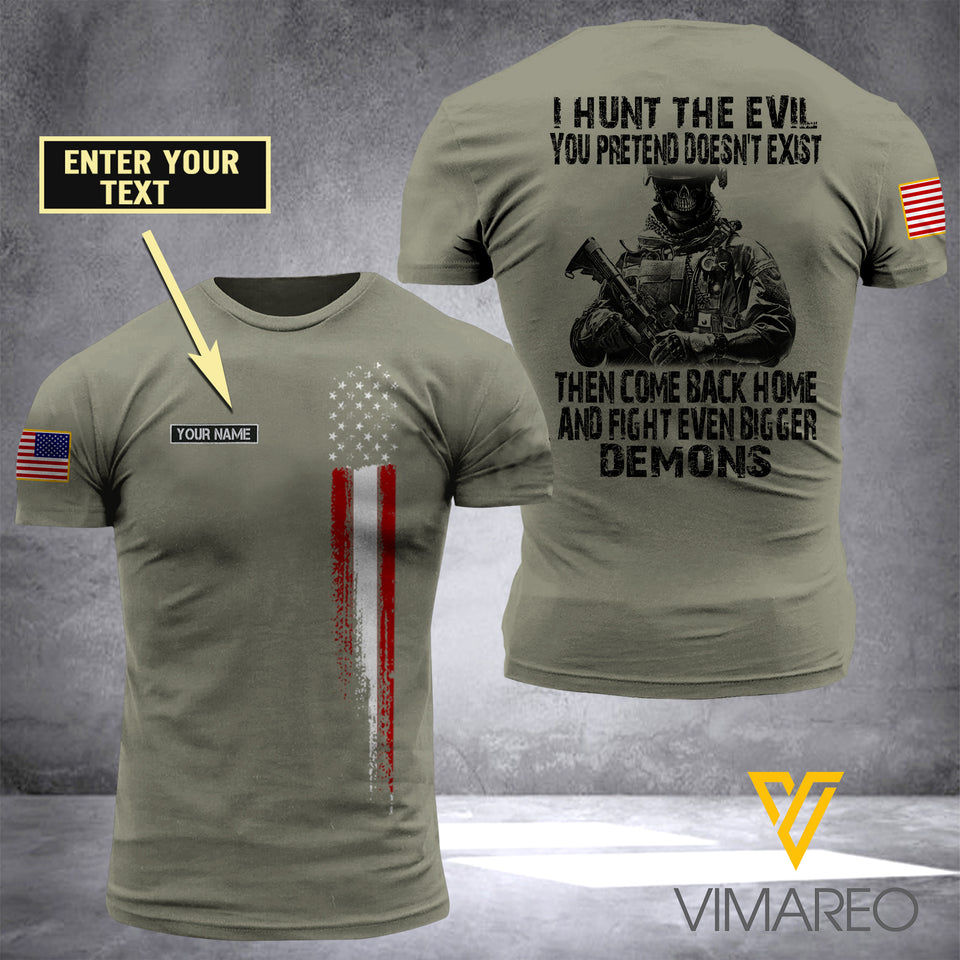 Customized USA Army 3D Printed TShirt 0904NGBA