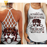 OCTOBER GIRL ROTTWEILER CRISS-CROSS TANK TOP
