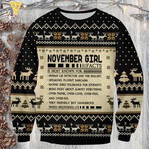 NOVEMBER GIRL IN FACT SWEATSHIRT PRINTED TNVQ2210