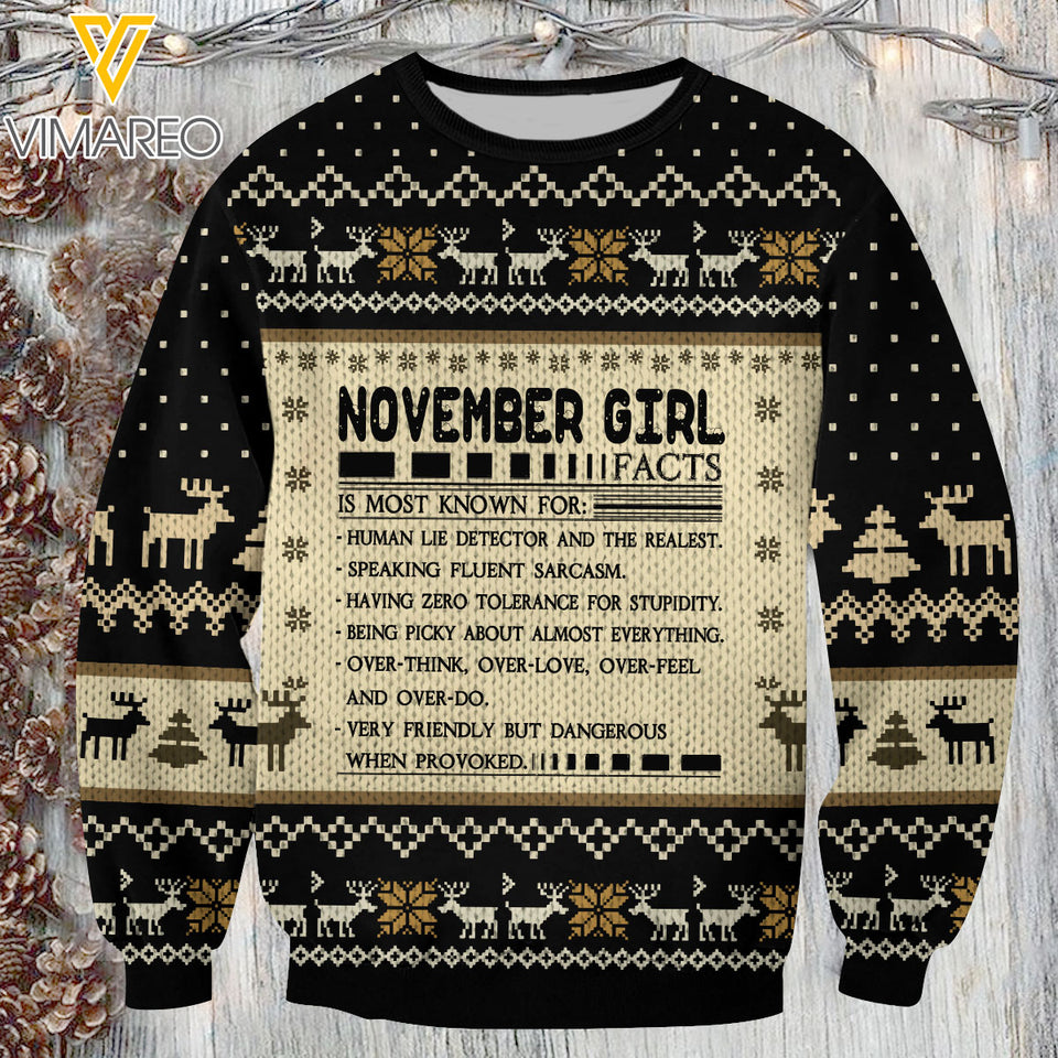NOVEMBER GIRL IN FACT SWEATSHIRT PRINTED TNVQ2210