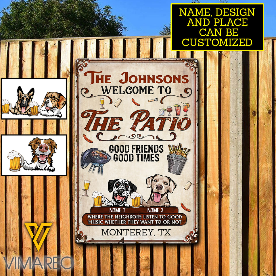 PERSONALIZED THE PATIO DOG BREED MENTAL SIGN