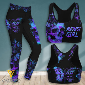 AUGUST GIRL SKULL TIE DYE SPORT BRA/LEGGING
