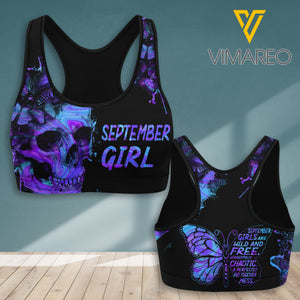 SEPTEMBER GIRL SKULL TIE DYE SPORT BRA/LEGGING