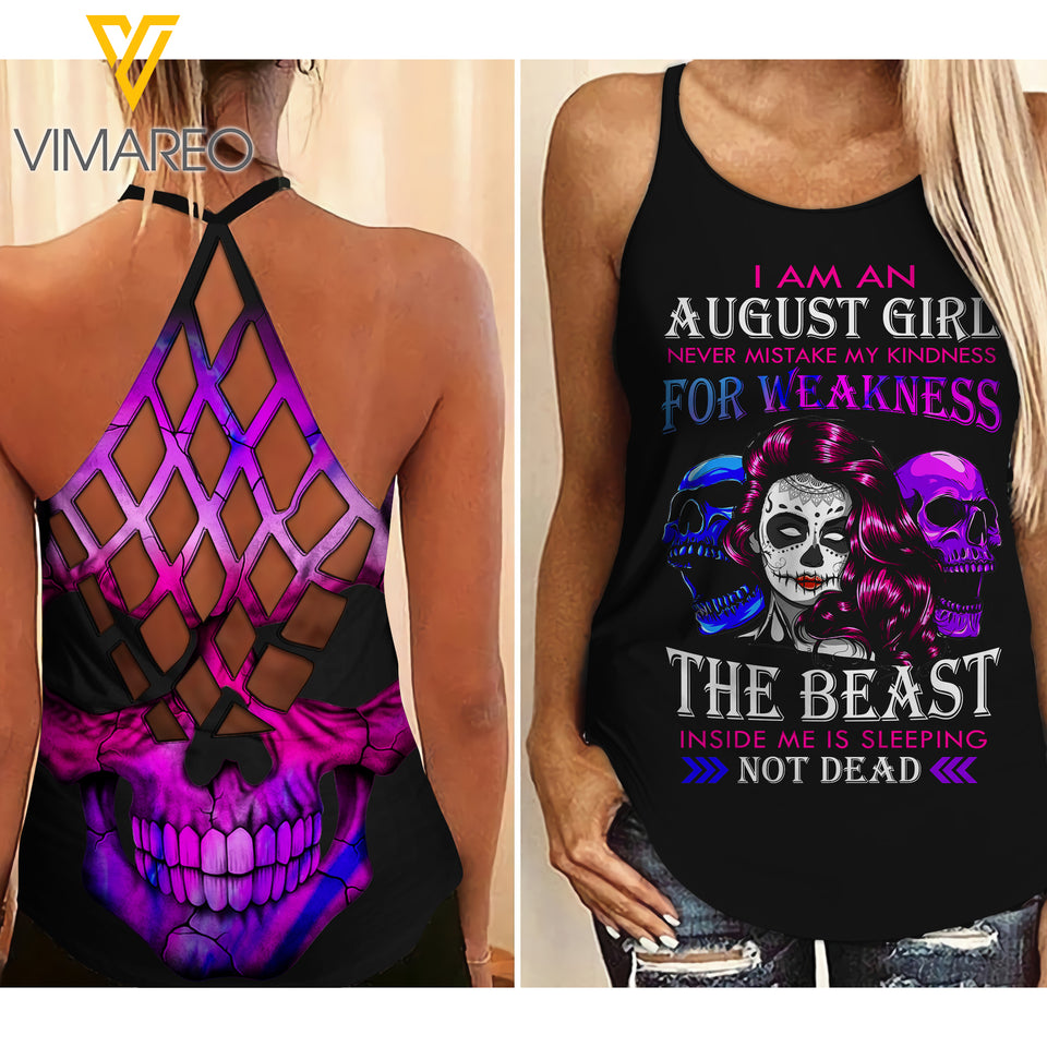 August Girl Never Mistake My Kindness For Weakness Criss-Cross Open Back Camisole Tank Top SEP-LN06