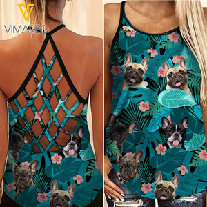 FRENCH BULLDOG HAWAI CRISS-CROSS TANK TOP TNDT3008