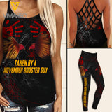 TAKEN BY NOVEMBER ROOSTER GUY CRISS-CROSS TANK TOP/LEGGING