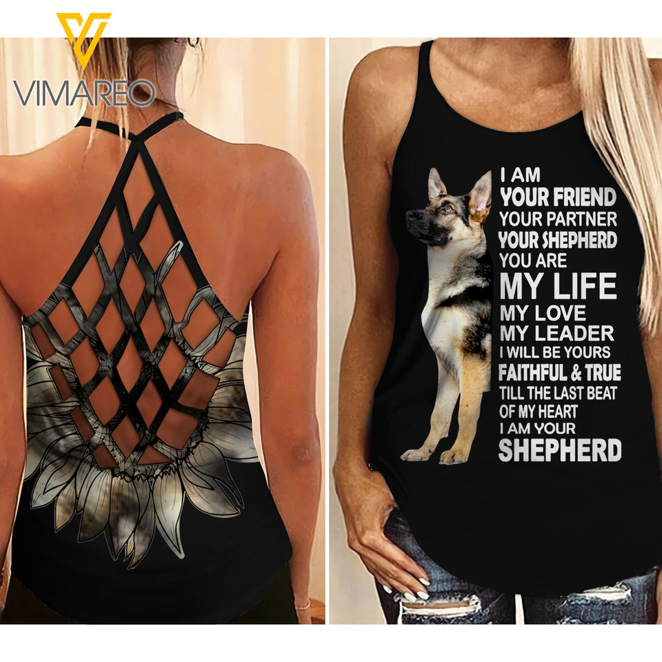 Shepherd Sunflower Criss-Cross Open Back Camisole Tank Top