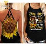 JULY SWEET CRAZY GIRL CRISS-CROSS TANK TOP SUNFLOWER