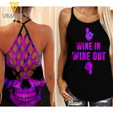 WINE IN WINE OUT CRISS-CROSS TANK TOP SKULL