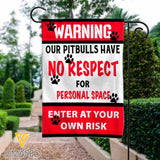 PITBULL WARNING GARDEN FLAG