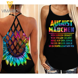 AUGUST MÄDCHEN TIE DYE SUNFLOWERCRISS CROSS TANK GERMANY GIRL
