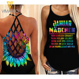 JANUAR MÄDCHEN TIE DYE SUNFLOWER CRISS CROSS TANK GERMANY GIRL