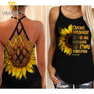 OKTOBER MÄDCHEN SUNFLOWER CRISS CROSS TANK GERMANY GIRL