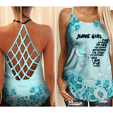PHN June Girl Criss-Cross Open Back Camisole Tank Top Legging MAR-MD22