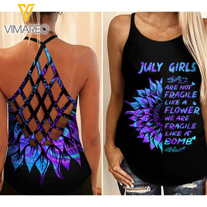 July Girl Criss-Cross Open Back Camisole Tank Top LIKEA