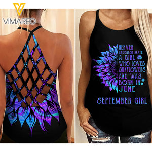 September Girl Criss-Cross Open Back Camisole Tank Top 1703NGBD
