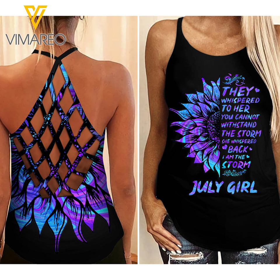 July Girl Criss-Cross Open Back Camisole Tank Top 1203 HMD