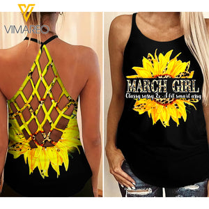 March Girl Criss-Cross Open Back Camisole Tank Top MAR-MD15