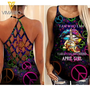 April Girl Criss-Cross Open Back Camisole Tank Top 2203NGBD