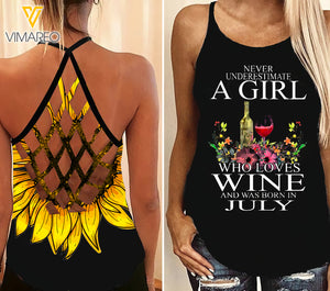 PHN July Girl Criss-Cross Open Back Camisole Tank Top Legging MAR-MQ25